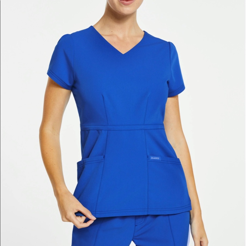 NWT Jaanuu Signature Peplum Top - 1X royal blue